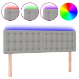 Cumpara ieftin Tablie de pat cu LED, gri deschis, 144x5x78/88 cm, textil