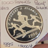 Benin, 1000 Francs CFA Olympics, KM#12, argint, rara, proof