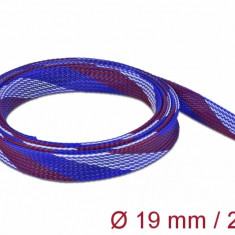 Organizator cabluri 2 m x 19 mm Albastru/Rosu/Alb, Delock 20746