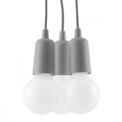 Lampă Suspendată Diego Gri Pvc 3 Becuri Neregulate Modernă De Interior foto