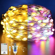 Sir de lumini cu 100 de LED-uri activate de muzica GPODER, 8 moduri de iluminare, telecomanda, baterii, 11 m