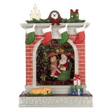 Cumpara ieftin Decoratiune Craciun muzicala polirasina cu led Semineu 18x10x25 cm