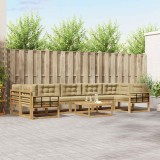 vidaXL Set de canapele de exterior cu pernă 6 pcs Alb și Bej 3386212