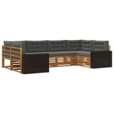 vidaXL Set de canapele de exterior cu pernă 6 pcs Natural și Antracit 3383785