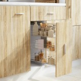 vidaXL Coș s&acirc;rmă bucătărie retractabil 3 niveluri argintiu 47x25x56 cm