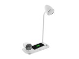 Incarcator wireless birou Tellur, 15W, Boxa Bluetooth 5W, Lampa de birou, Tellur Nostalgia, Alb