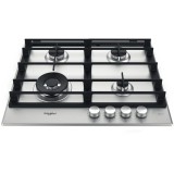 Plita incorporabila pe gaz Whirlpool GMWL 628/IXL, 4 arzatoare, aprindere electrica, 60cm, inox