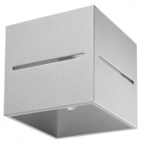 Lustră De Tavan Lobo Gri Aluminiu 1 Bec Pătrat Modern De Interior
