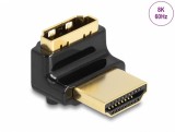 Adaptor HDMI 8K60Hz T-M unghi 90 grade sus metalic, Delock 60017