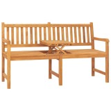 Cumpara ieftin Banca gradina cu 3 locuri, cu masa, 150 cm, lemn masiv de tec