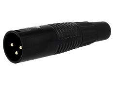 Conector XLR mufa tata PIN 3 drept pe cablu aurit foto