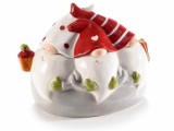 Borcan decorativ ceramica Craciun 17.5x12x13.5 cm
