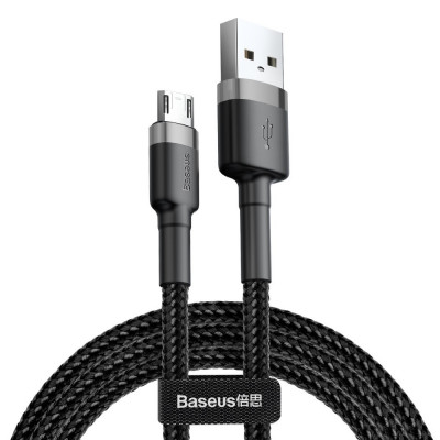 Cablu de Date USB Micro-USB 1.5A, 2m, Baseus Cafule (CAMKLF-CG1) - Gray Black foto