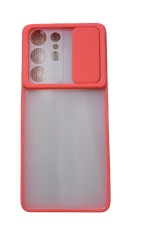 Huse silicon cu protectie camera slide Samsung Galaxy S21 Ultra , Rosu