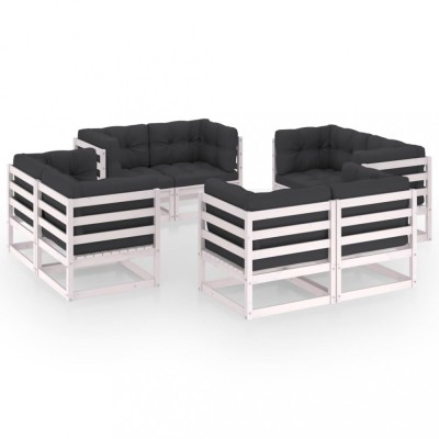 vidaXL Set mobilier de grădină cu perne, 8 piese, lemn masiv de pin 3076335 foto