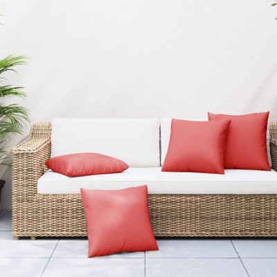 Perne decorative, 4 buc., roșu, 60x60 cm, material textil foto