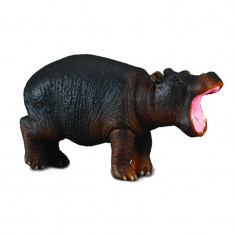 Figurina Hipopotam Collecta, 6 x 3.5 cm, plastic cauciucat, 3 ani+, Negru/Maro