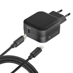 Set incarcator retea si cablu 4smarts iPD Fast Charging pentru iPhone X/8/8 Plus si iPad Negru foto