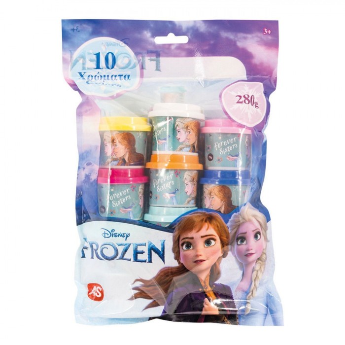 Set Plastilină, Disney Frozen, 10 Bucăți, Capacitate 280g, Multicolor