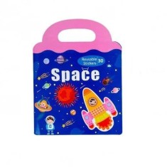 Carte Puzzle cu 34 stickere reutilizabile, Spatiul Cosmic
