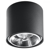 Lampă De Tavan Tub Negru Aluminiu 1 Bec Cilindric Modern De Interior