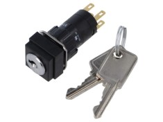 Comutator rotativ cu cheie EAO 16mm 2 poziții NC NO