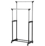 Cumpara ieftin Suport Haine Dublu, Reglabil, Mobil, Metalic, 130cm, 30kg, Umerase, Dressing