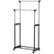 Suport de haine dublu, reglabil, mobil, cadru metalic, inaltime maxima 130cm, maxim 20 kg