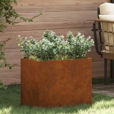 vidaXL Vază pentru Grădină Maro 50 x 32 x 40 cm Oțel Vechi