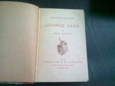 GEORGE SAND - EMILE MOSELLY (CARTE IN LIMBA FRANCEZA) foto