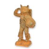Pisica astronaut-statueta din fonta antik rusty RC-99