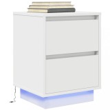 vidaXL Noptiera cu lumini LED alb 38x34x50 cm