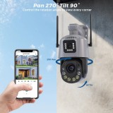 Camera de Supraveghere PTZ Wi-Fi, TSS-Y92-W, cu Doua Lentile 3MP/3MP,50X Zoom