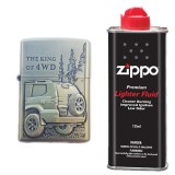 Bricheta Tip Zippo, 3D Relief, Metalica, King of 4wd si Lichid Zippo 125 ml M4
