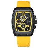 Ceas barbatesc Naviforce Sport Casual Quartz Analog Silicon Cronograf Galben