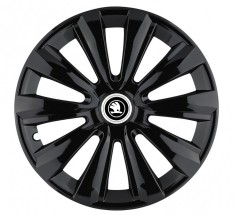 Set 4 Capace Roti Autohelix MSA&amp;reg; potrivite jantelor de 14 inch, pentru Skoda Alb Negru model Delta Black foto
