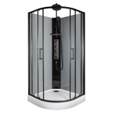 Cabină de duș cu hidromasaj Wega Black 90x90