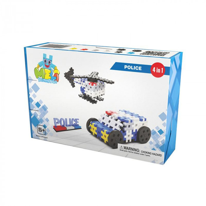 Set creativ de constructie Politia, 117 piese, Meli EduKinder World