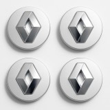 Set 4 capace roti 60mm Renault compatibil/inlocuitor janta aliaj model 3D Argintiu