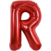 Balon folie metalizata litera r, flippy, 40 cm, umflati cu heliu sau aer, ambalaj individual, pai inclus, rosu
