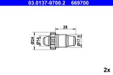 ATE 03.0137-9700.2 ajustarea piuliței set accesorii, saboti frana