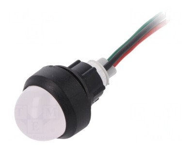 Lampă LED Control Roșu/Verde 230V 13mm Plastic foto
