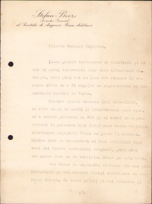 HST A1825 Semnătură olografă Ștefan Boer 1941 director general Prima Ardeleană foto