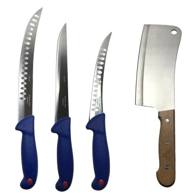 Set profesional de macelarie, injunghiat, transat, dezosat, filetat, satar, 3 cutite foto