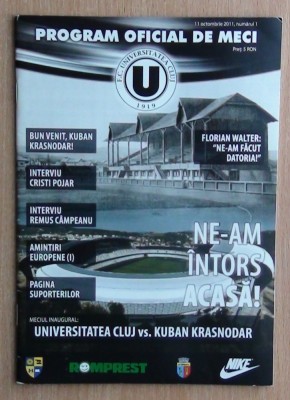 Programul meciurilor amicale Universitatea Cluj - Kuban Rusia 2013 foto
