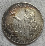 100.000 Lei 1946 Argint, Romania, UNC, Patina superba