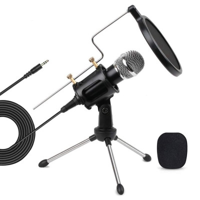 Microfon profesional, condensator, mini trepied, WG500 foto