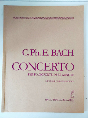 Partitura, C.PH.E. Bach, Concerto per pianoforte in re minor, la 4 maini foto