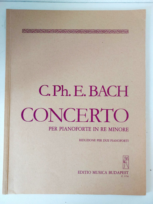 Partitura, C.PH.E. Bach, Concerto per pianoforte in re minor, la 4 maini