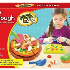 Plastilina AMOS 5/set ID75P5PZ Pizza 75g Dough + 9 accesorii